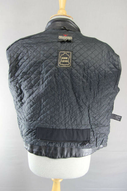 VINTAGE 1970's PUNK ROCK STYLE FIELDSHEER BLACK LEATHER BIKER JACKET: SIZE 14