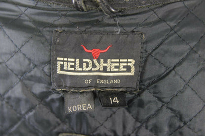 VINTAGE 1970's PUNK ROCK STYLE FIELDSHEER BLACK LEATHER BIKER JACKET: SIZE 14