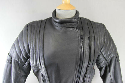 JUST BIKERS THINSULATE 3M THERMAL LINED BLACK LEATHER BIKER JACKET: SIZE 10