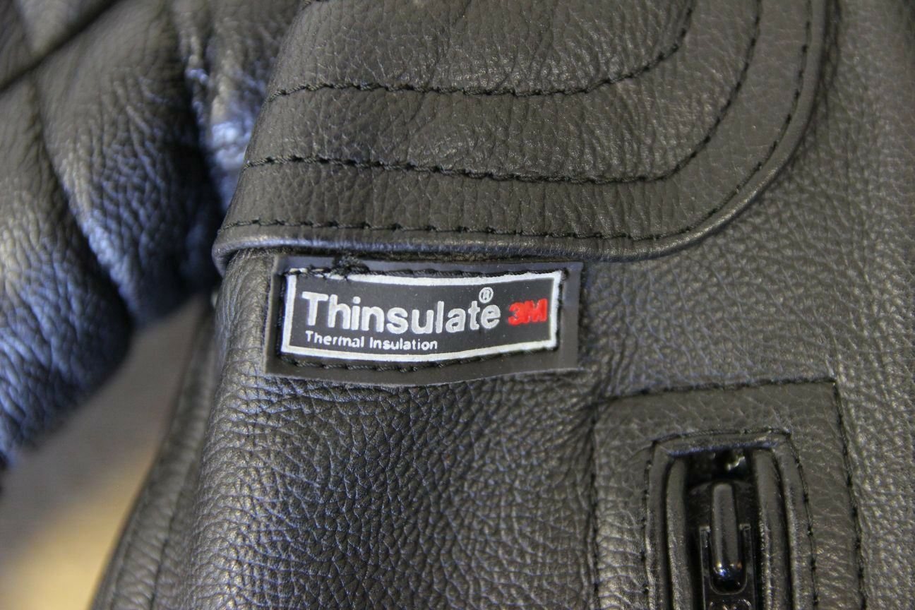 JUST BIKERS THINSULATE 3M THERMAL LINED BLACK LEATHER BIKER JACKET: SIZE 10