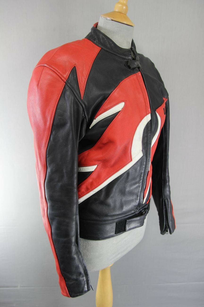 UVEX MOTORSTYLE LEATHER BIKER JACKET WITH BACK, SHOULDER & ELBOW PROTECTORS 38IN