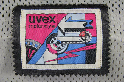 UVEX MOTORSTYLE LEATHER BIKER JACKET WITH BACK, SHOULDER & ELBOW PROTECTORS 38IN