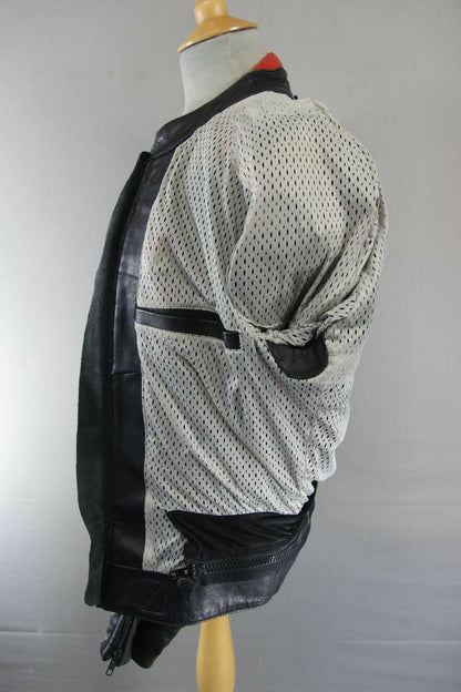 UVEX MOTORSTYLE LEATHER BIKER JACKET WITH BACK, SHOULDER & ELBOW PROTECTORS 38IN