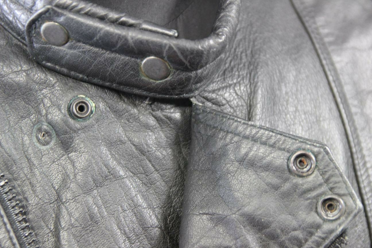 CLASSIC WADDINGTON BLACK LEATHER BIKER JACKET 40 INCH