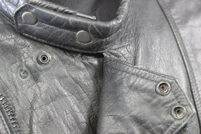 CLASSIC WADDINGTON BLACK LEATHER BIKER JACKET 40 INCH