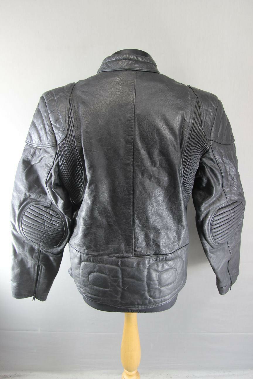 CLASSIC WADDINGTON BLACK LEATHER BIKER JACKET 40 INCH