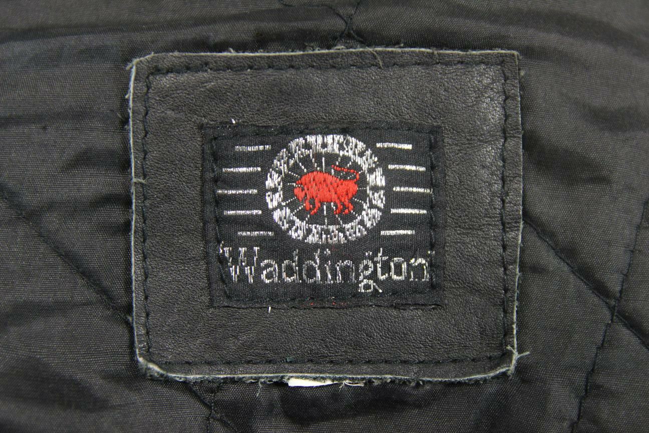 CLASSIC WADDINGTON BLACK LEATHER BIKER JACKET 40 INCH