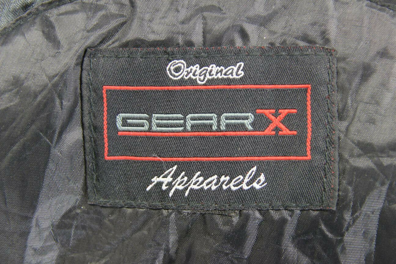 CLASSIC GEAR X BLACK LEATHER BIKER JACKET WITH REMOVABLE CE ARMOUR 38 INCH