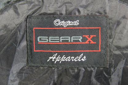 CLASSIC GEAR X BLACK LEATHER BIKER JACKET WITH REMOVABLE CE ARMOUR 38 INCH