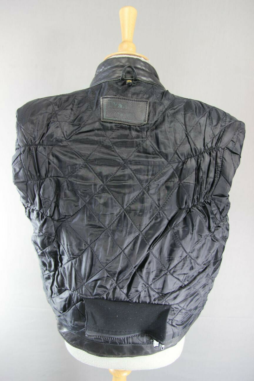 CLASSIC BLACK DYNAMIC COWHIDE LEATHER BIKER JACKET 38 INCH