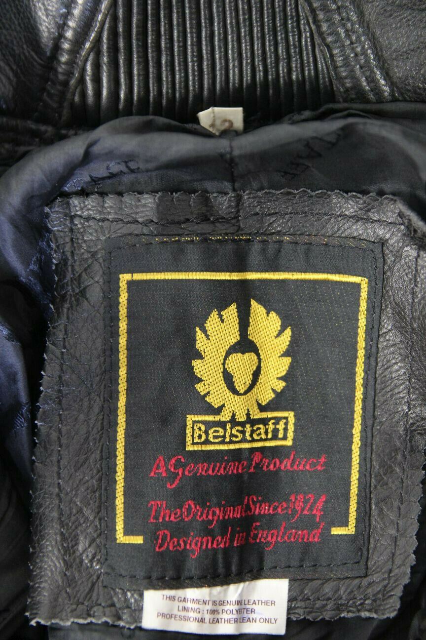 BELSTAFF BLACK LEATHER BIKER TROUSERS SIZE 12: WAIST 26 INCH/INSIDE LEG 25 INCH
