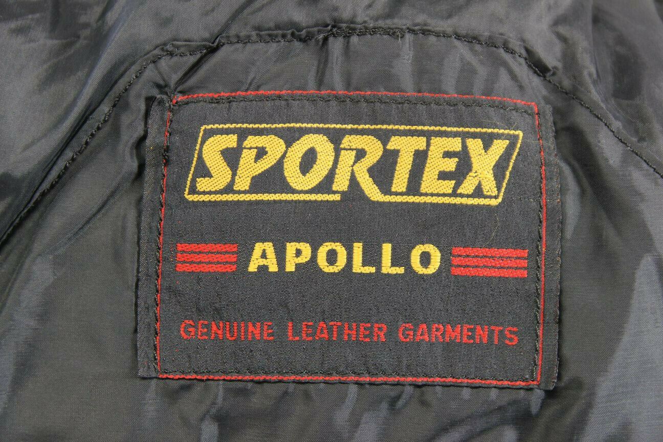 SPORTEX APOLLO CLASSIC BLACK LEATHER BIKER JACKET: SIZE 12