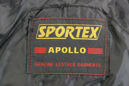 SPORTEX APOLLO CLASSIC BLACK LEATHER BIKER JACKET: SIZE 12
