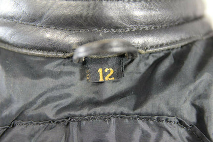 SPORTEX APOLLO CLASSIC BLACK LEATHER BIKER JACKET: SIZE 12