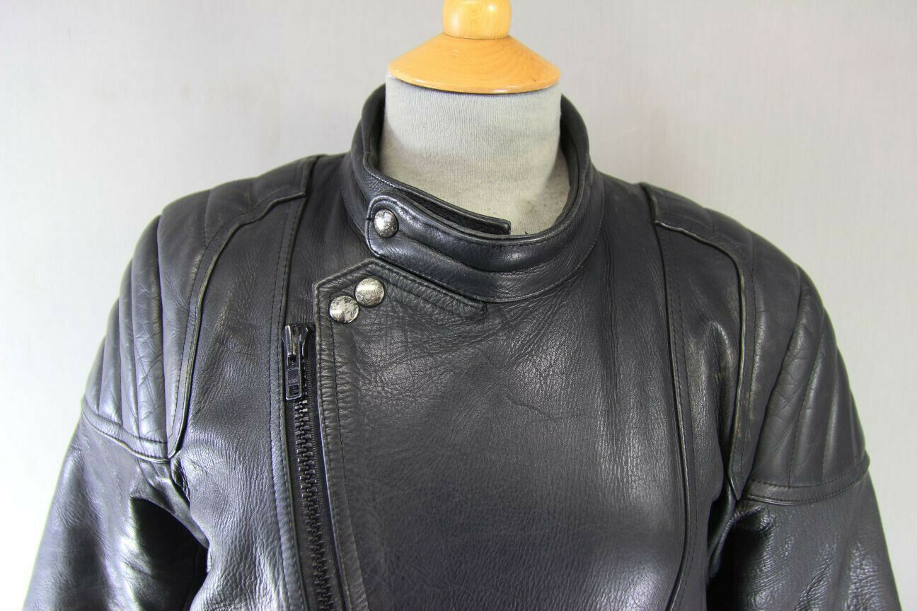 SUPERB QUALITY BLACK LEATHER SPORTEX A5 CLASSIC BIKER JACKET 36 INCH