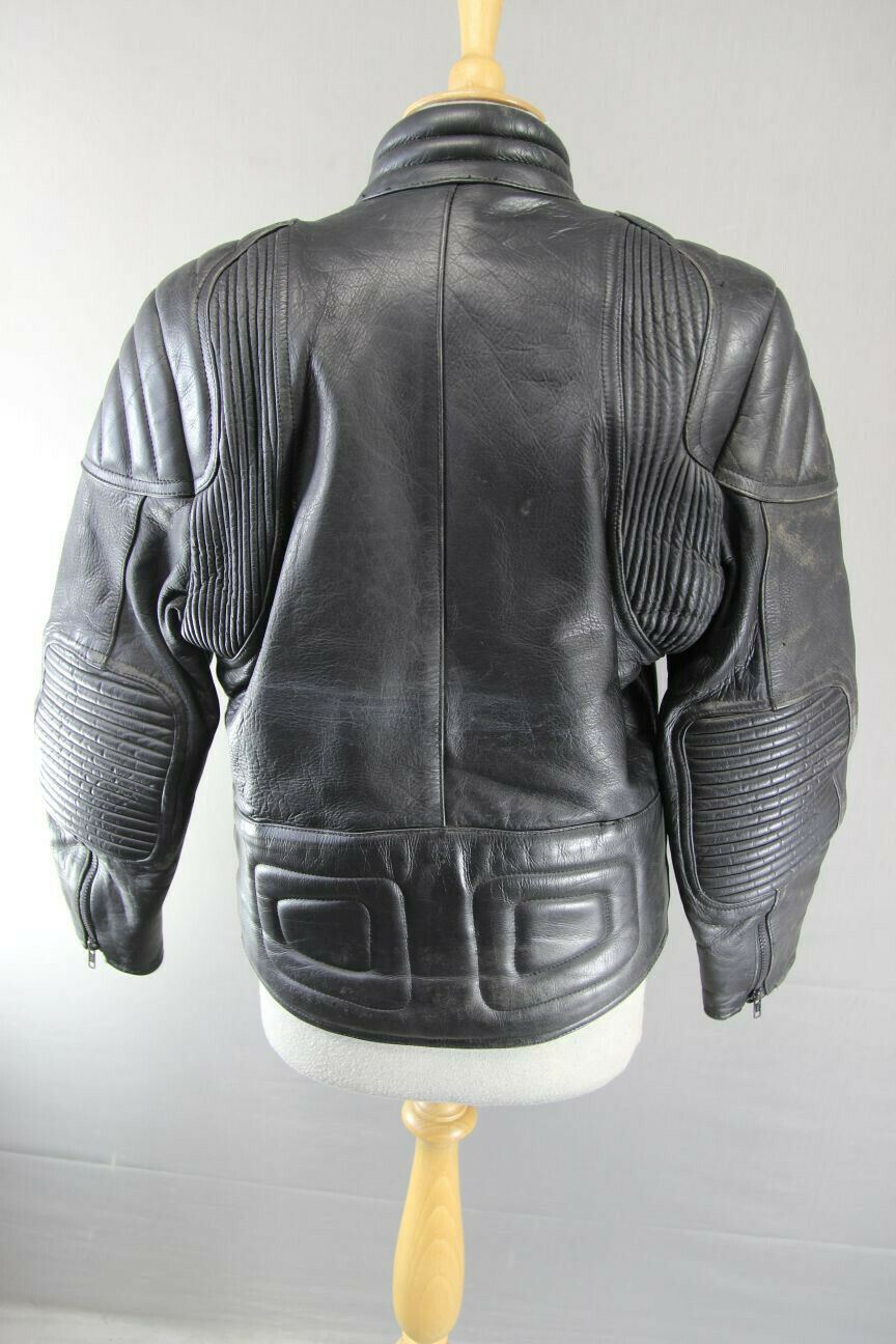 SUPERB QUALITY BLACK LEATHER SPORTEX A5 CLASSIC BIKER JACKET 36 INCH