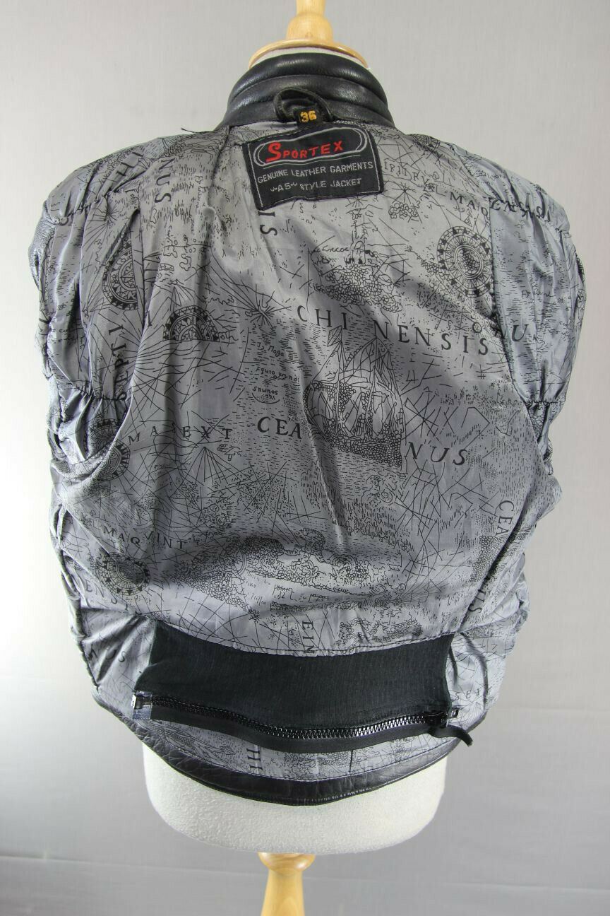 SUPERB QUALITY BLACK LEATHER SPORTEX A5 CLASSIC BIKER JACKET 36 INCH
