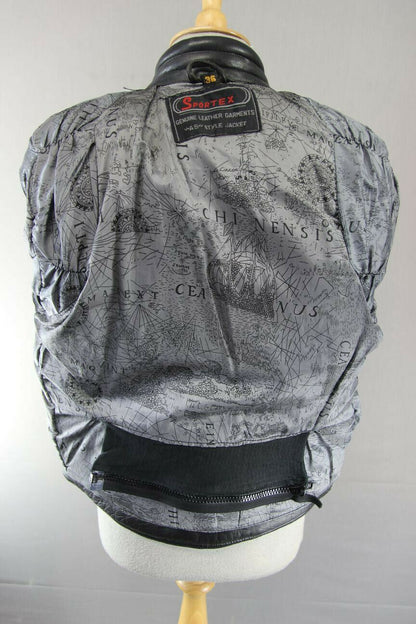 SUPERB QUALITY BLACK LEATHER SPORTEX A5 CLASSIC BIKER JACKET 36 INCH
