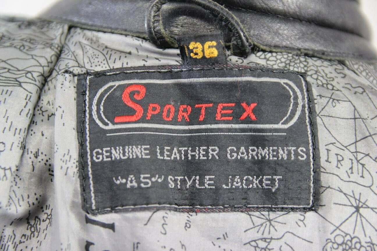 SUPERB QUALITY BLACK LEATHER SPORTEX A5 CLASSIC BIKER JACKET 36 INCH