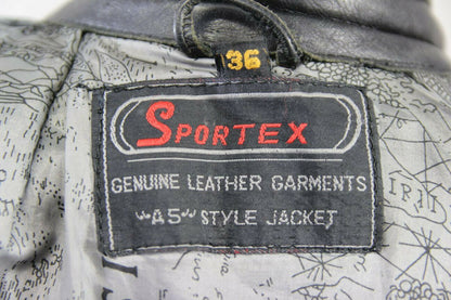 SUPERB QUALITY BLACK LEATHER SPORTEX A5 CLASSIC BIKER JACKET 36 INCH
