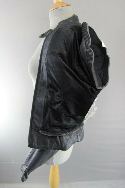SUPERB SPYKE BLACK LEATHER BIKER JACKET WITH SHOULDER & ELBOW CE ARMOUR 36 INCH