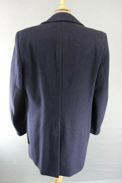 CLASSIC NAVY BLUE C & A WOOL MID LENGTH COAT 42 INCH