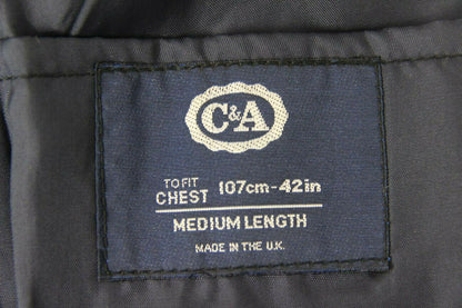 CLASSIC NAVY BLUE C & A WOOL MID LENGTH COAT 42 INCH