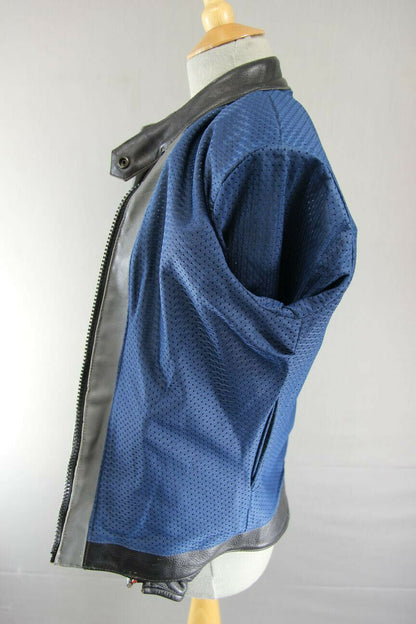 VINTAGE BRITISH MADE GREY & BLACK SWIFT LEATHERS LADIES CAFE RACER JACKET 34 IN