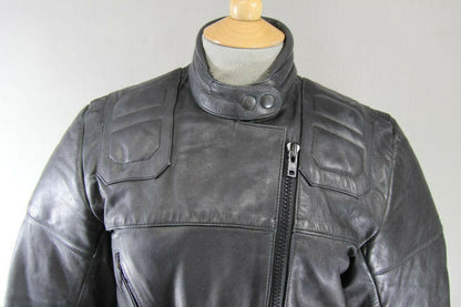 SPORTEX MAXX LADIES CLASSIC BLACK LEATHER BIKER JACKET 34 INCH