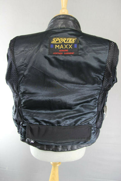 SPORTEX MAXX LADIES CLASSIC BLACK LEATHER BIKER JACKET 34 INCH