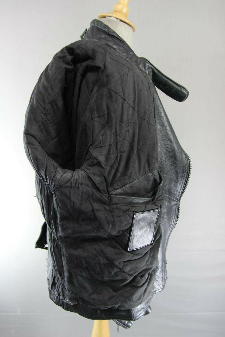BRITISH MADE BIKER'S PARADISE CLASSIC BLACK COWHIDE LEATHER BIKER JACKET 40 INCH