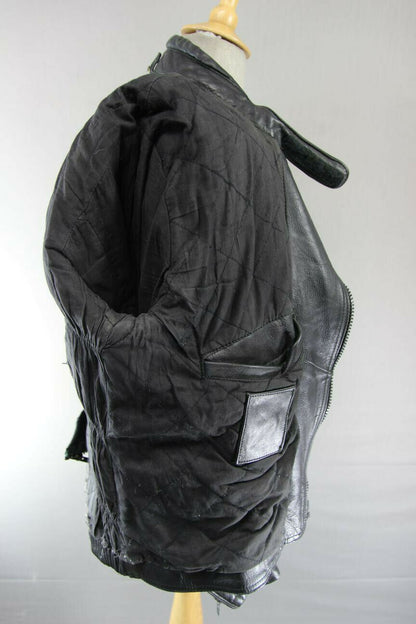 BRITISH MADE BIKER'S PARADISE CLASSIC BLACK COWHIDE LEATHER BIKER JACKET 40 INCH