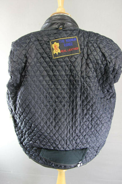 JTS MAGNUM BLACK COWHIDE LEATHER 3M THINSULATE THERMAL LINED BIKER JACKET 38 IN