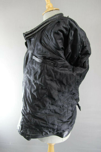 CLASSIC 'CHARLIE' BLACK LEATHER BIKER JACKET 38 INCHES/EXTRA SMALL