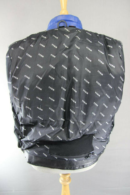 AMAZING BLACK, BLUE & GREY KETT COWHIDE LEATHER BIKER JACKET 38 INCH
