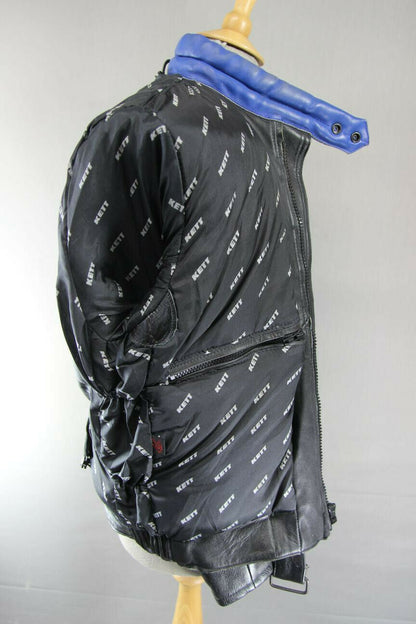 AMAZING BLACK, BLUE & GREY KETT COWHIDE LEATHER BIKER JACKET 38 INCH