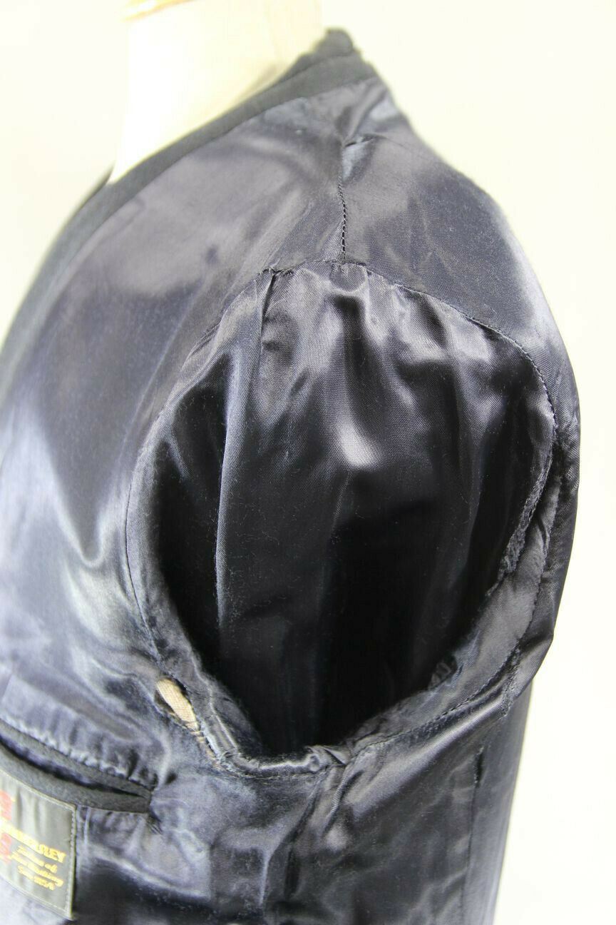 VINTAGE 1980's HAMMERSLEY BRITISH MADE NAVY BLUE WOOL & CASHMERE COAT 40 INCH