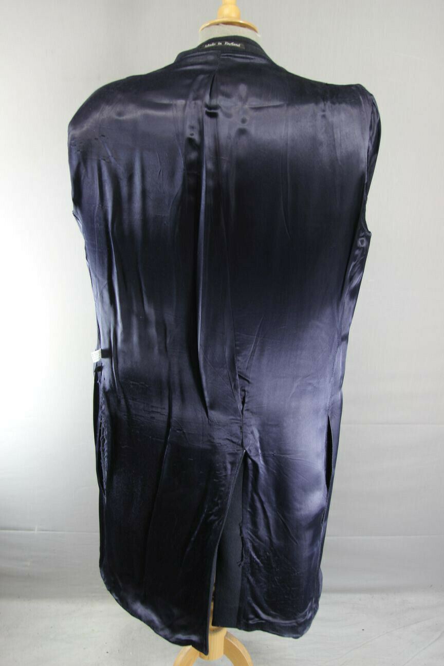 VINTAGE 1980's HAMMERSLEY BRITISH MADE NAVY BLUE WOOL & CASHMERE COAT 40 INCH