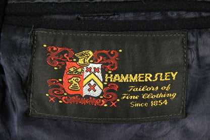 VINTAGE 1980's HAMMERSLEY BRITISH MADE NAVY BLUE WOOL & CASHMERE COAT 40 INCH