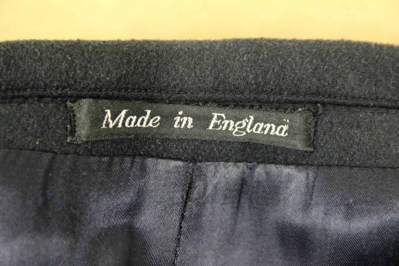 VINTAGE 1980's HAMMERSLEY BRITISH MADE NAVY BLUE WOOL & CASHMERE COAT 40 INCH