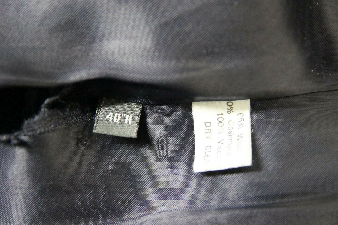 VINTAGE 1980's HAMMERSLEY BRITISH MADE NAVY BLUE WOOL & CASHMERE COAT 40 INCH