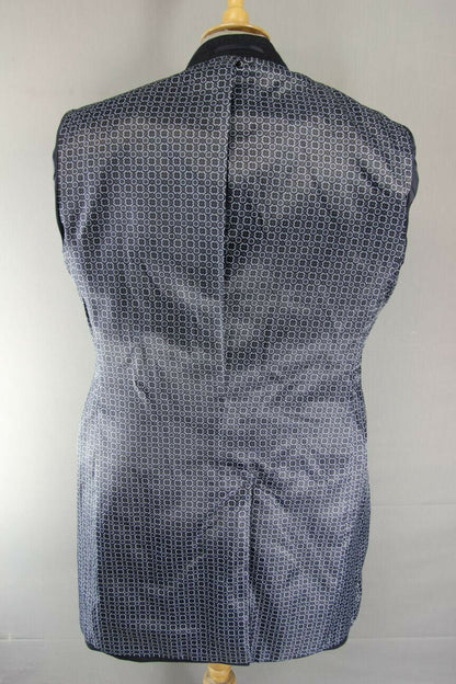 BRAND NEW MENS WOOL RICH BLEND NAVY BLUE HERRINGONE TAILORED FIT OVERCOAT 40-44"