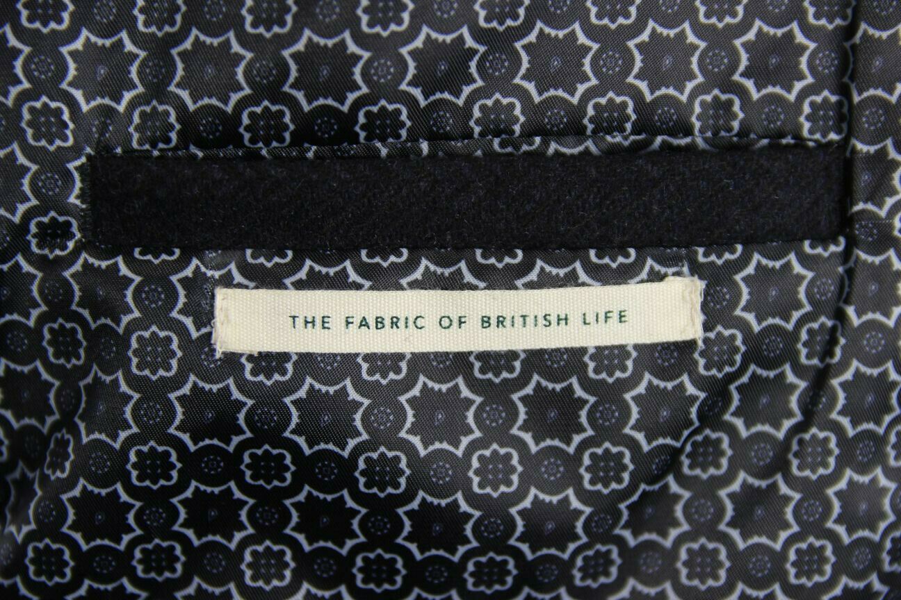 BRAND NEW MENS WOOL RICH BLEND NAVY BLUE HERRINGONE TAILORED FIT OVERCOAT 40-44"