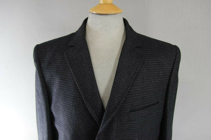 BRAND NEW MEN'S WOOL RICH BLEND CHARCOAL 'PUPPYTOOTH' CHECKED OVERCOAT 38" & 44"