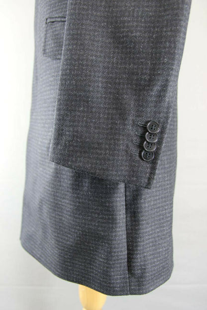 BRAND NEW MEN'S WOOL RICH BLEND CHARCOAL 'PUPPYTOOTH' CHECKED OVERCOAT 38" & 44"