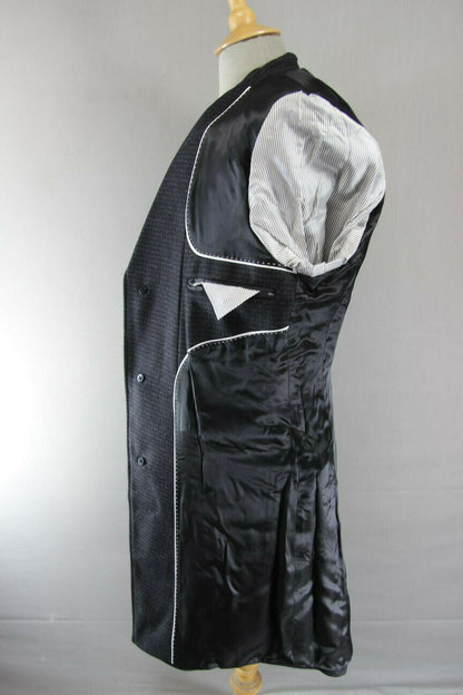 BRAND NEW MEN'S WOOL RICH BLEND CHARCOAL 'PUPPYTOOTH' CHECKED OVERCOAT 38" & 44"