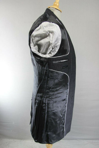 BRAND NEW MEN'S WOOL RICH BLEND CHARCOAL 'PUPPYTOOTH' CHECKED OVERCOAT 38" & 44"