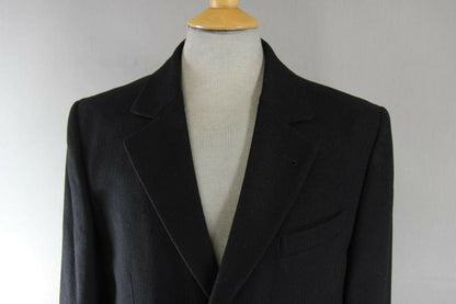 BRAND NEW MEN'S WOOL RICH BLEND 3 POCKET BLACK OVERCOAT 42-44 INCH (REGULAR FIT)