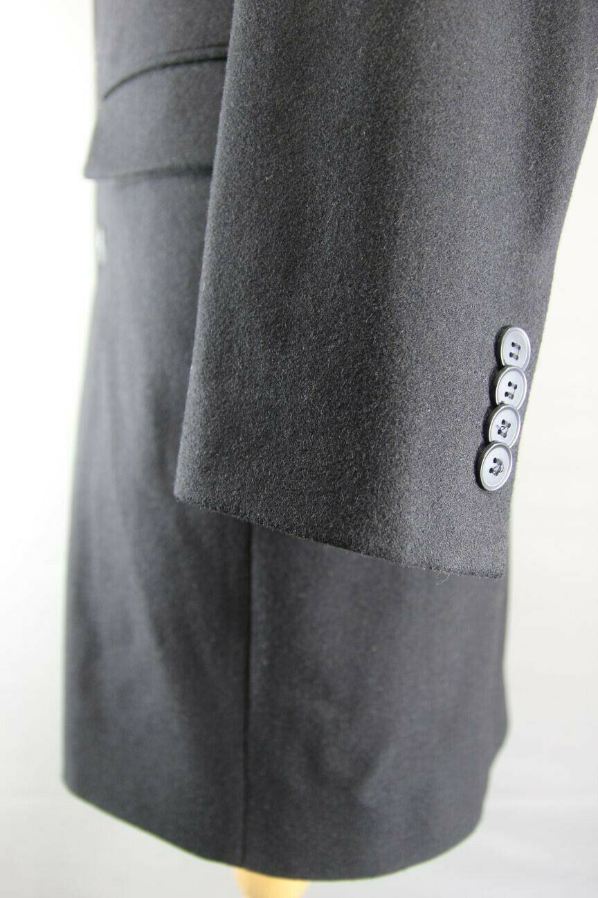 BRAND NEW MEN'S WOOL RICH BLEND 3 POCKET BLACK OVERCOAT 42-44 INCH (REGULAR FIT)