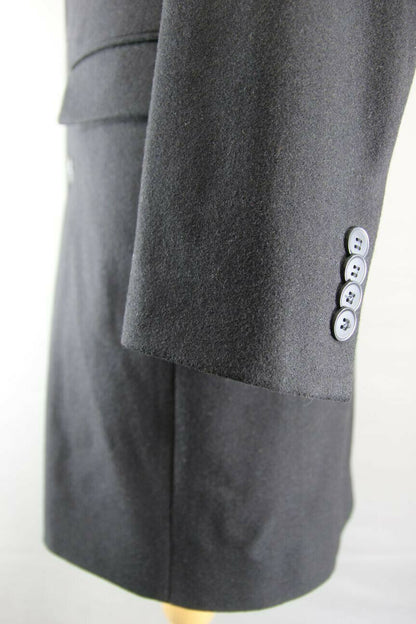 BRAND NEW MEN'S WOOL RICH BLEND 3 POCKET BLACK OVERCOAT 42-44 INCH (REGULAR FIT)